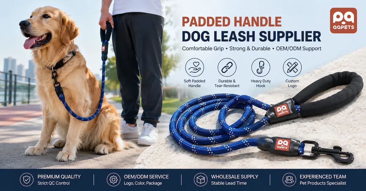 Padded handle dog leash supplier